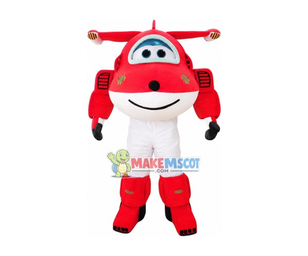 Super Wings Cartoon Jett Mascot Costume Super Wings Cartoon Jett Mascot Costume