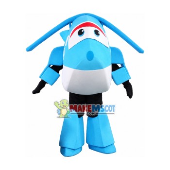 Super Wings Cartoon Light Blue  Jerome Mascot Costume