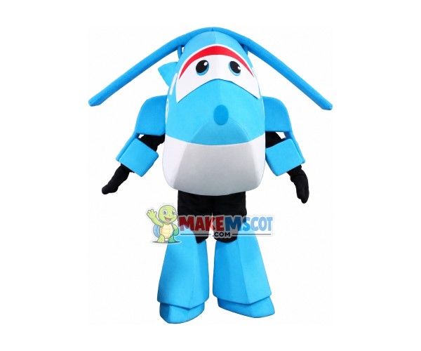 Super Wings Cartoon Light Blue Jerome Mascot Costume Super Wings Cartoon Light Blue Jerome Mascot Costume