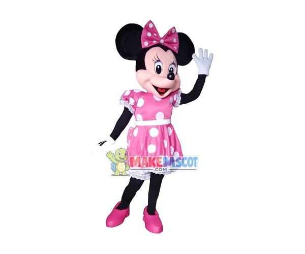 Mouse Clubhouse Deluxe Pink Miss Mouse Minnie Mascot Costume Mouse Clubhouse Deluxe Pink Miss Mouse Minnie Mascot Costume