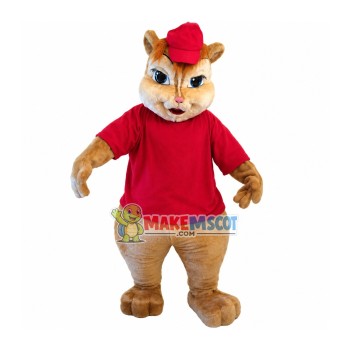 Chipmunk Alvin Mascot Costume Chipmunk Alvin Mascot Costume