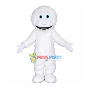 Cute White Yeti Mascot Costume