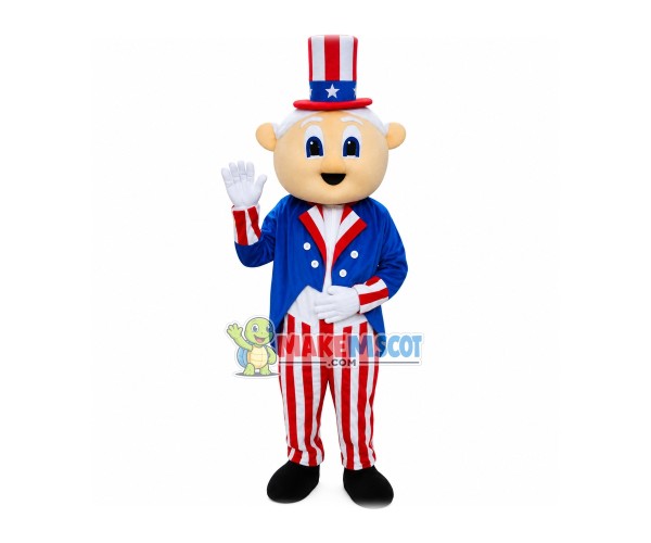 American Old Man Magician Mascot Costume American Old Man Magician Mascot Costume