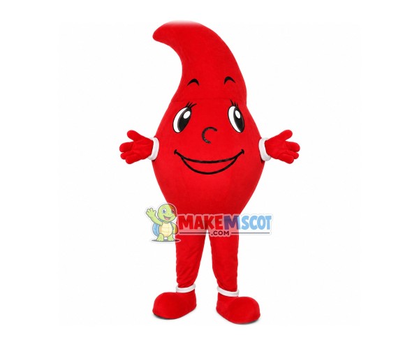 Red Water Drop Mascot Costume Red Water Drop Mascot Costume