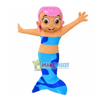 Pink Girl Mermaid Mascot Costume Pink Girl Mermaid Mascot Costume