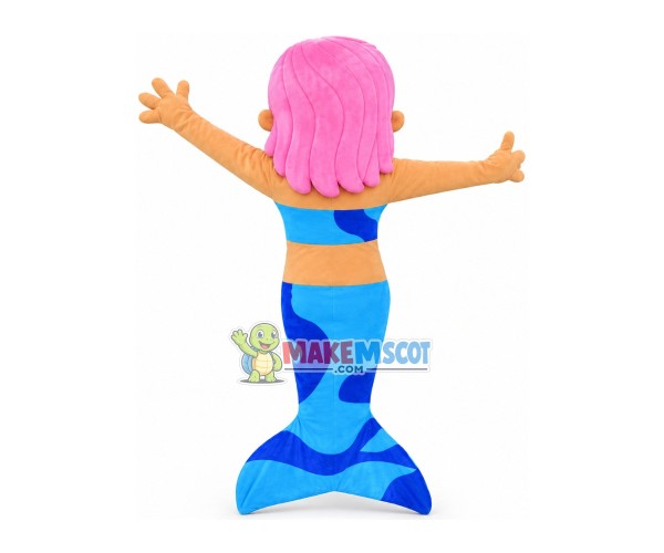 Pink Girl Mermaid Mascot Costume Pink Girl Mermaid Mascot Costume