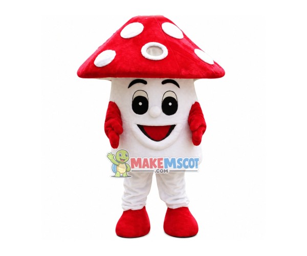 Red Mushroom Mascot Costume Red Mushroom Mascot Costume