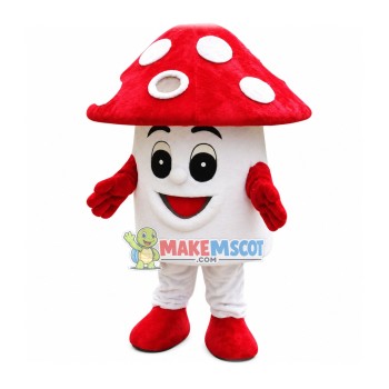 Red Mushroom Mascot Costume Red Mushroom Mascot Costume