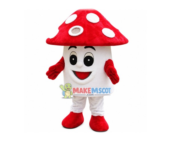 Red Mushroom Mascot Costume Red Mushroom Mascot Costume