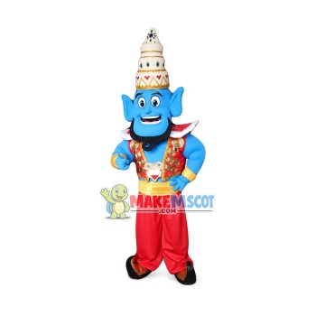 Genie Aladdin Mascot Costume Genie Aladdin Mascot Costume