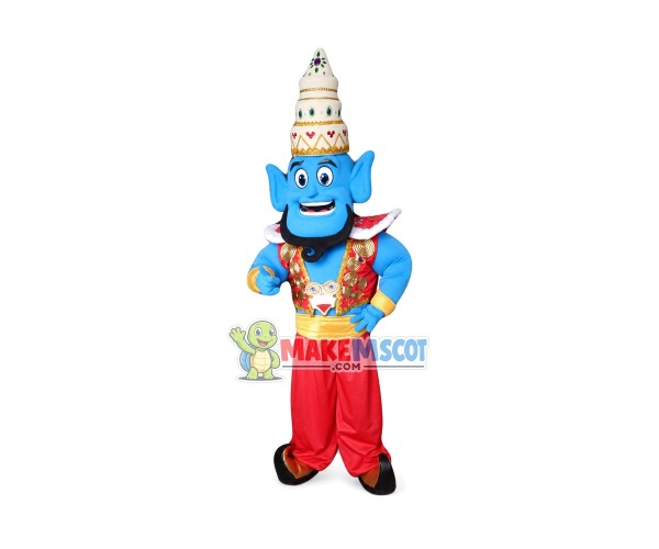 Genie Aladdin Mascot Costume Genie Aladdin Mascot Costume