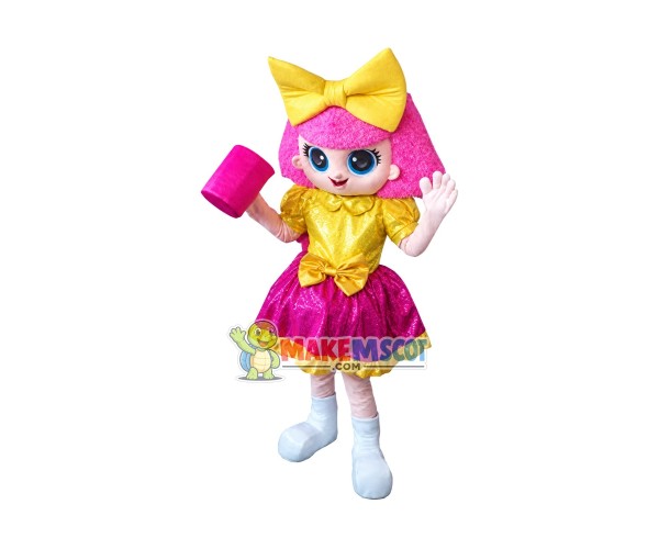 Glitter Queen Doll Mascot Costume Glitter Queen Doll Mascot Costume