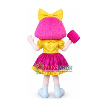 Glitter Queen Doll Mascot Costume Glitter Queen Doll Mascot Costume