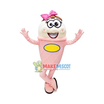 Pink & White Ice Cream Mascot Costume