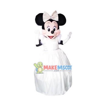 Minnie Mouse Bride Wedding White Dress Mascot Costume Minnie Mouse Bride Wedding White Dress Mascot Costume