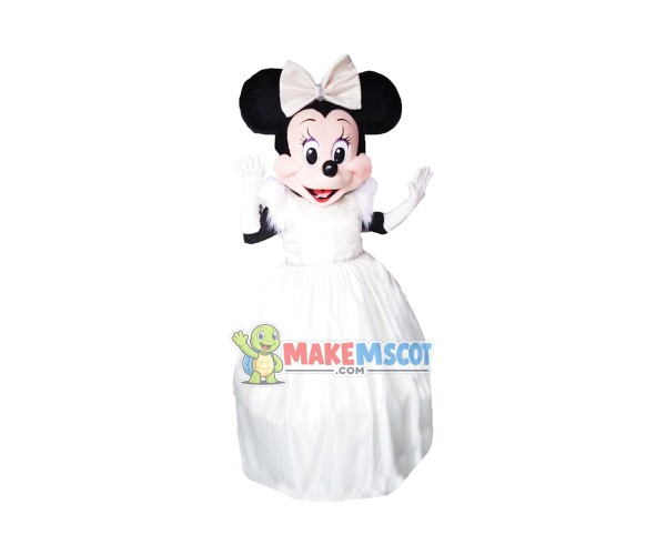 Minnie Mouse Bride Wedding White Dress Mascot Costume Minnie Mouse Bride Wedding White Dress Mascot Costume