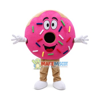 Pink Donut Mascot Costume Pink Donut Mascot Costume