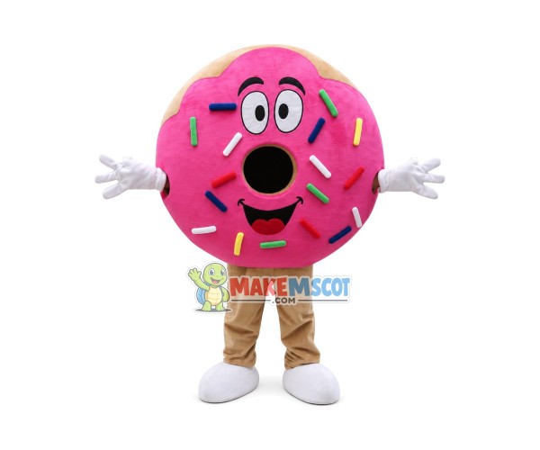 Pink Donut Mascot Costume Pink Donut Mascot Costume