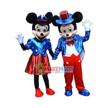 USA Flag Minnie & Mickey Mascot Costume USA Flag Minnie & Mickey Mascot Costume