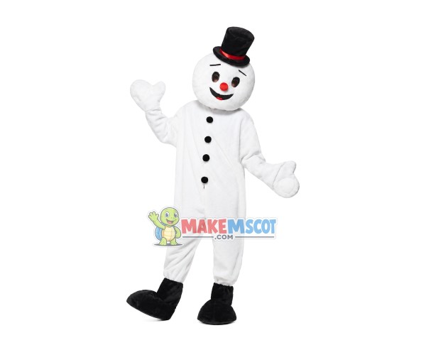 Black Hat Snowman Mascot Costume
