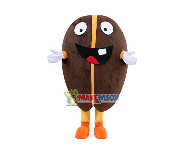 Lovely Coffee Bean Cartoon Mascot Costume Lovely Coffee Bean Cartoon Mascot Costume