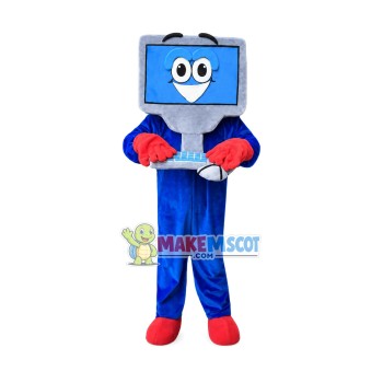 Blue Computer Mascot Costumes Free Shipping