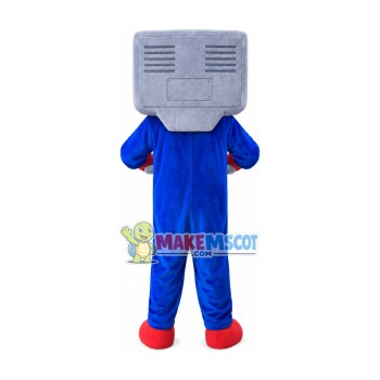 Blue Computer Mascot Costumes Free Shipping