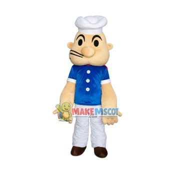 Popeye White Hat Man Mascot Costume