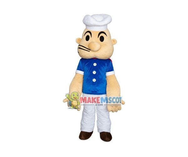Popeye White Hat Man Mascot Costume Popeye White Hat Man Mascot Costume