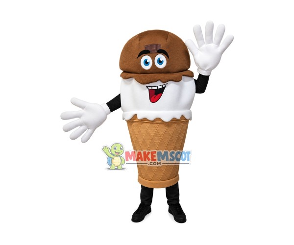 Hand-Dipped IceCream Waver Adult Mascot Costume Hand-Dipped IceCream Waver Adult Mascot Costume