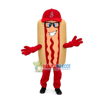 Happy Hotdog Mascot Costume Happy Hotdog Mascot Costume