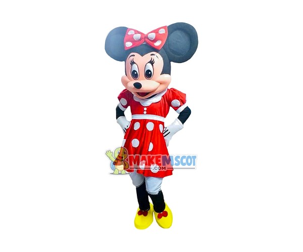 Mouse Clubhouse Red Lady Mouse Minnie Mascot Costume