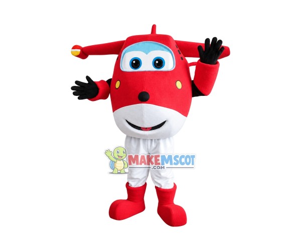 Super Wings Jett Red 2 Mascot Costume Super Wings Jett Red 2 Mascot Costume
