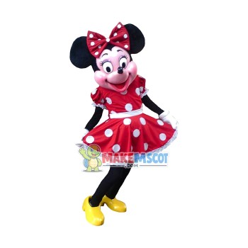 Mouse Clubhouse Deluxe Fiber Miss Red Mouse Minnie Mascot Costume Mouse Clubhouse Deluxe Fiber Miss Red Mouse Minnie Mascot Costume