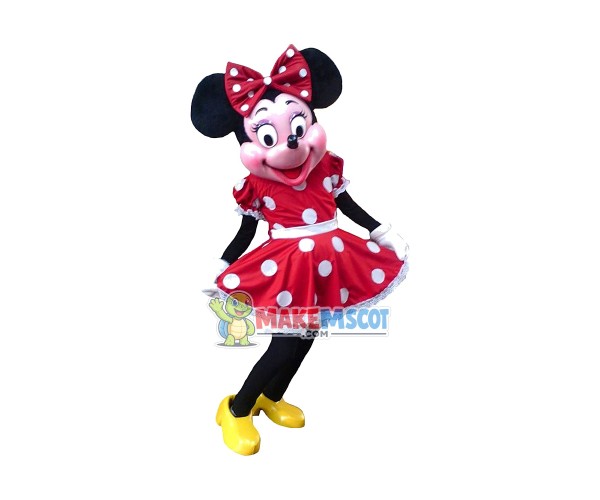 Mouse Clubhouse Deluxe Fiber Miss Red Mouse Minnie Mascot Costume Mouse Clubhouse Deluxe Fiber Miss Red Mouse Minnie Mascot Costume