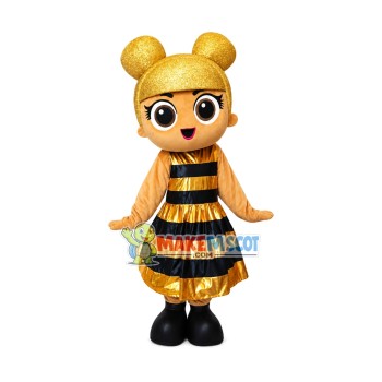 Fancy Golden Doll Mascot Costume Fancy Golden Doll Mascot Costume