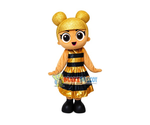 Fancy Golden Doll Mascot Costume Fancy Golden Doll Mascot Costume