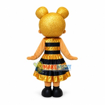 Fancy Golden Doll Mascot Costume Fancy Golden Doll Mascot Costume