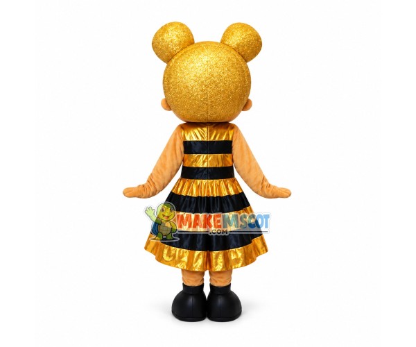 Fancy Golden Doll Mascot Costume Fancy Golden Doll Mascot Costume
