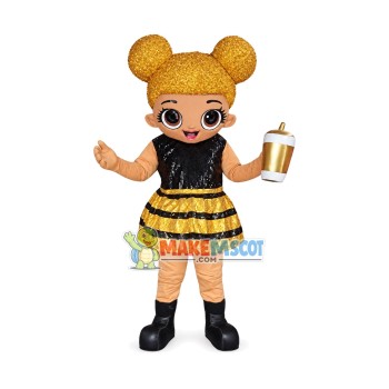 High Quality Fancy Golden Doll Mascot Costume