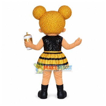 High Quality Fancy Golden Doll Mascot Costume High Quality Fancy Golden Doll Mascot Costume