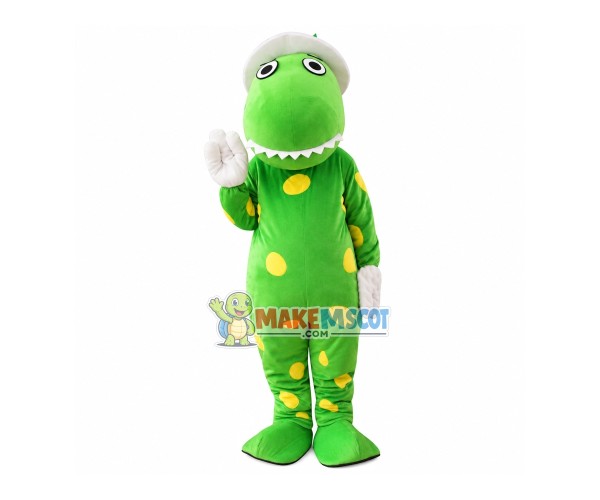 Green Dinosaur Cartoon Mascot Costume