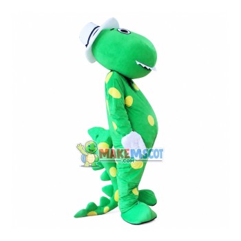 Green Dinosaur Cartoon Mascot Costume Green Dinosaur Cartoon Mascot Costume