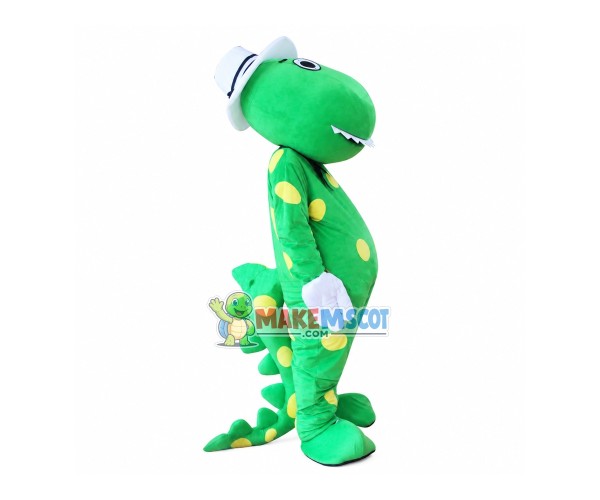 Green Dinosaur Cartoon Mascot Costume