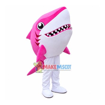 Cartoon Pink Shark Mascot Costume Cartoon Pink Shark Mascot Costume
