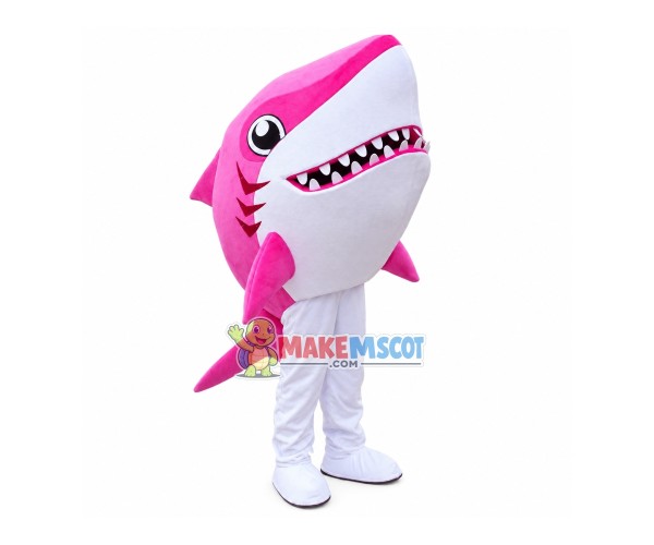 Cartoon Pink Shark Mascot Costume Cartoon Pink Shark Mascot Costume