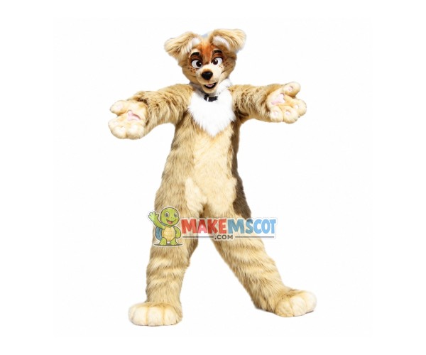 Brown Husky Dog Mascot Costume