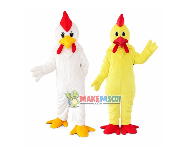 White Chicken Rooster Mascot Costume Cartoon Halloween White Chicken Rooster Mascot Costume Cartoon Halloween