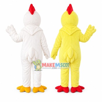White Chicken Rooster Mascot Costume Cartoon Halloween White Chicken Rooster Mascot Costume Cartoon Halloween