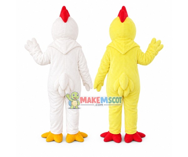 White Chicken Rooster Mascot Costume Cartoon Halloween White Chicken Rooster Mascot Costume Cartoon Halloween
